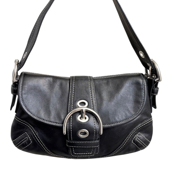 Coach vintage y2k f10188 black leather mini small soho bag - Picture 1 of 15
